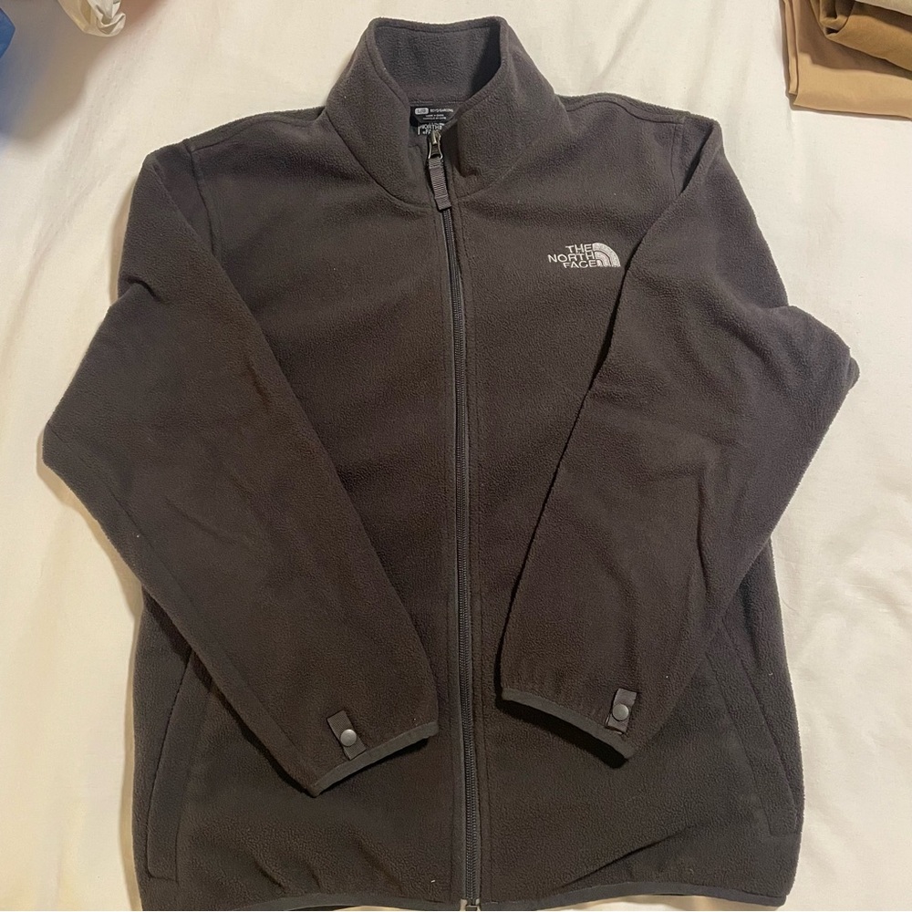 The North Face Boys Dark Gray Performance Fleece zip up. Size L